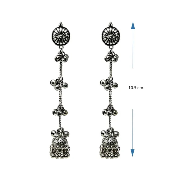 Silver_Oxidised_Silver_Long_Chain_Jhumka_Earrings_For_Women_And_Girls,_Afghani_Boho_Tassel_Dangler