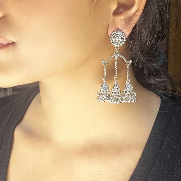 Silver_Oxidised_Silver_Double_Jhumki_Earrings_For_Women,_Temple_Bell_Arch_Design_Dangler