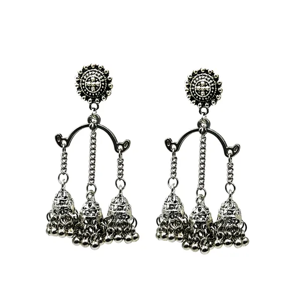 Silver_Oxidised_Silver_Double_Jhumki_Earrings_For_Women,_Temple_Bell_Arch_Design_Dangler