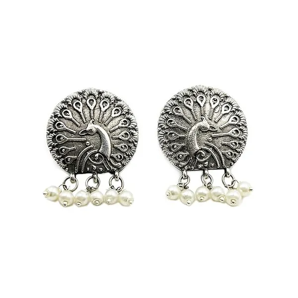 Silver_Oxidised_Silver_Sunflower_Jhumki_Earrings_For_Women,_Bohemian_Triple_Jhumka_Cascade