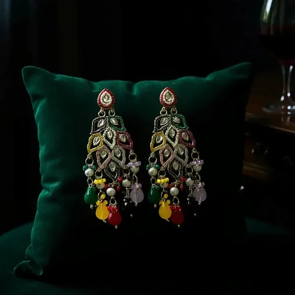 Multicolor_Multicolor_Kundan_&_Bead_Dangler_Earrings_Festive_Ethnic_Jewellery_For_Women