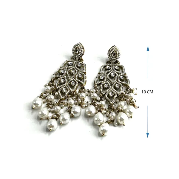 White_White_Pearl_&_Kundan_Dangler_Earrings_Elegant_Traditional_Jewellery_For_Women_-_White