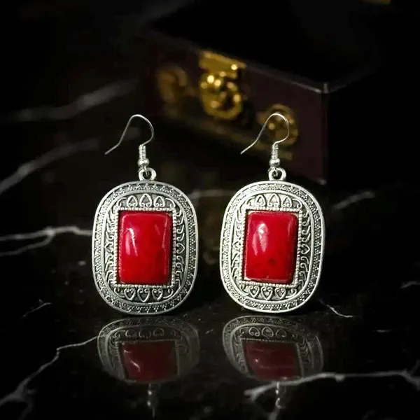 Red_Oxidised_Monalisa_Stone_Earrings_Rectangular_Stone_With_Antique_Frame_Lightweight_Ethnic_Jewellery_For_Women
