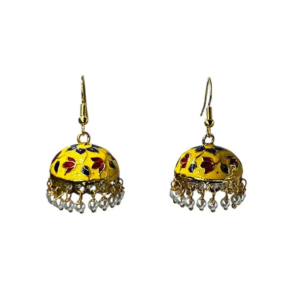 Yellow-Red_Red_Floral_Meenakari_Jhumka_Earrings_With_Pearls_|_Handcrafted_Enamel_Jewellery_|_Traditional_Indian_Festive_Earrings