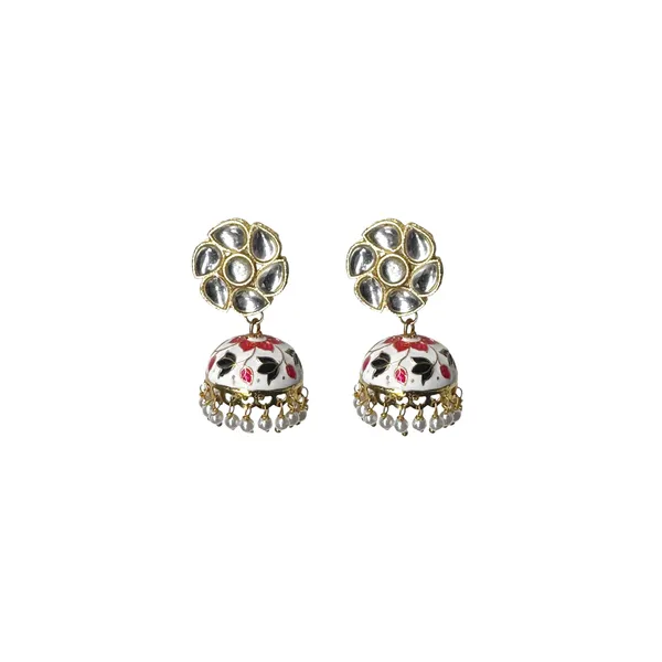 White_Red_Yellow_Meenakari_Jhumka_Earrings_With_Pearl_Drops_|_Handcrafted_Enamel_Jewellery_|_Festive_&_Party_Earrings