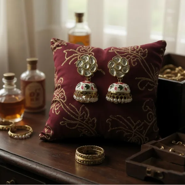 White_Red_Yellow_Meenakari_Jhumka_Earrings_With_Pearl_Drops_|_Handcrafted_Enamel_Jewellery_|_Festive_&_Party_Earrings