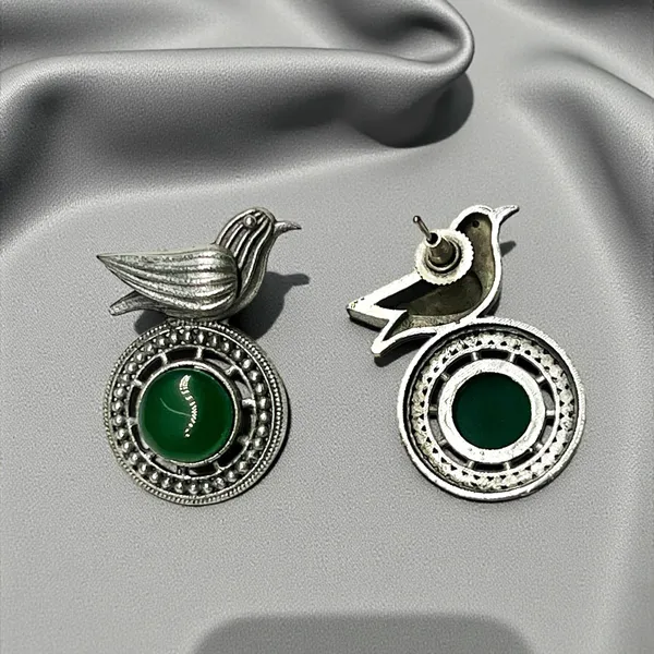 Green_Bird_Design_Oxidised_Earrings_With_Green_Stone_For_Women_Lightweight_Festive_Jewellery