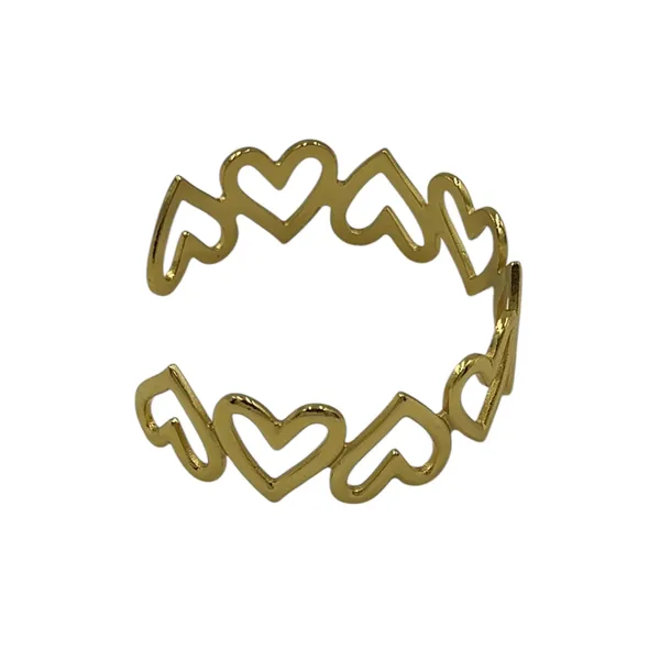 Golden_Women_18K_Gold_Polished_Open_Cuff_Bracelet_Anti-Tarnish_Adjustable_Ss_Bangle