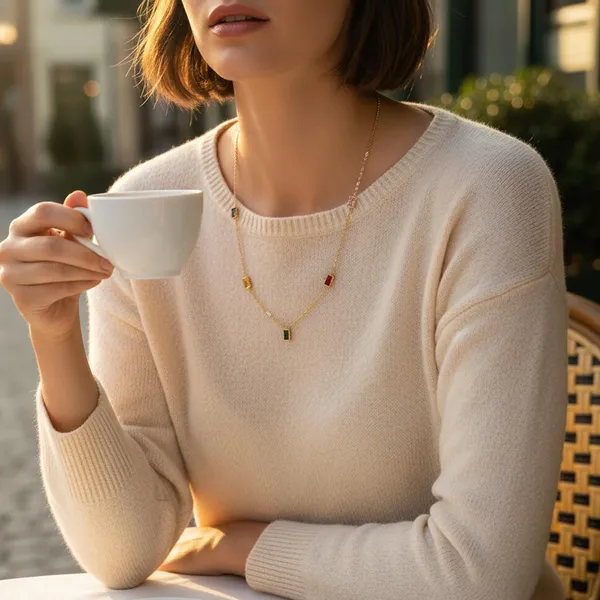 Golden_Women_Minimal_Clear_Stone_Bezel_Necklace_Stainless_Steel_18K_Gold_Polished_Anti-Tarnish_Chain
