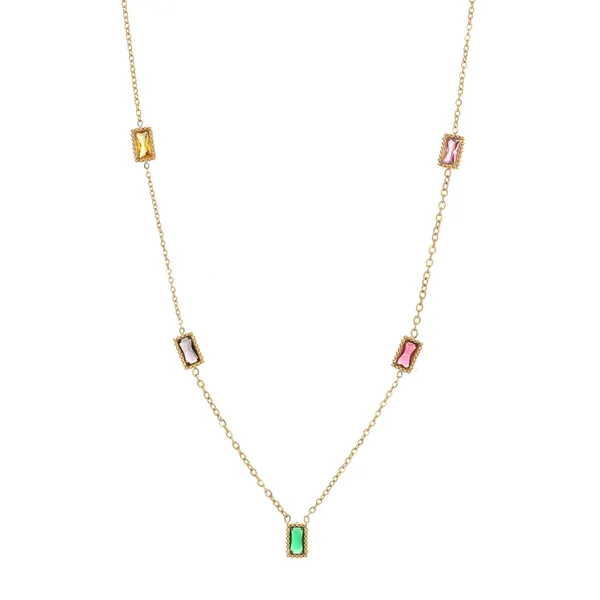 Golden_Women_Minimal_Clear_Stone_Bezel_Necklace_Stainless_Steel_18K_Gold_Polished_Anti-Tarnish_Chain