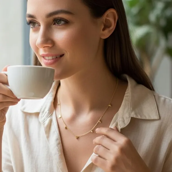 Golden_Women_18K_Gold_Polished_Triangle_Charm_Necklace_Anti-Tarnish_Ss_Minimal_Chain