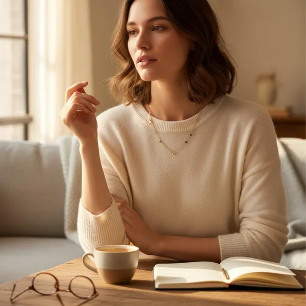 Golden_Women_18K_Gold_Polished_Triangle_Charm_Necklace_Anti-Tarnish_Ss_Minimal_Chain
