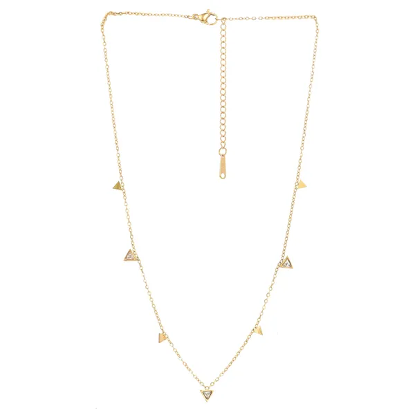 Golden_Women_18K_Gold_Polished_Triangle_Charm_Necklace_Anti-Tarnish_Ss_Minimal_Chain
