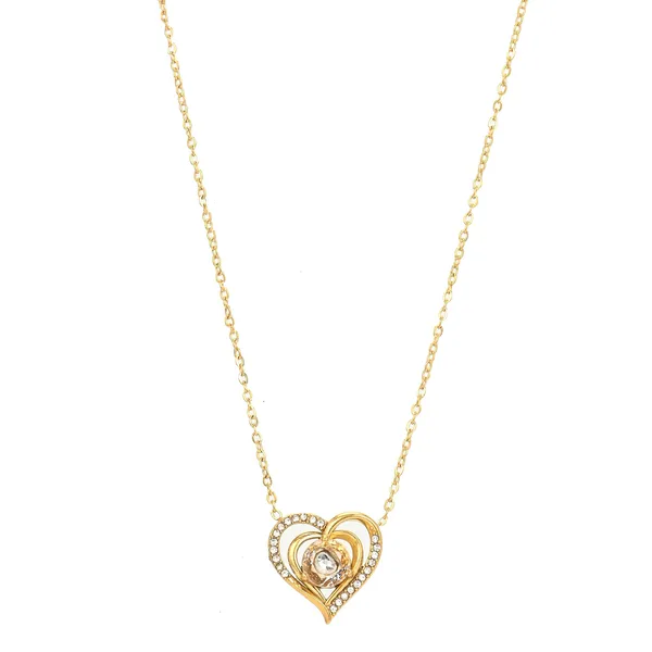 Golden_Women_18K_Gold_Polished_Solid_Heart_Swirl_Pendant_Necklace_Anti_Tarnish_Design