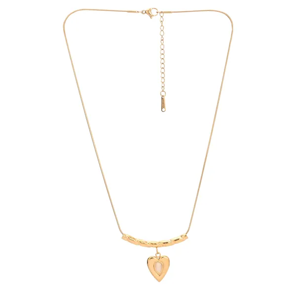 Golden_Women_18K_Gold_Polished_Smooth_Classic_Heart_Pendant_Necklace_Anti_Tarnish_Design