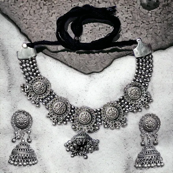Oxidized_Antique_Afghan_Oxidized_Polished_Ethnic_Necklace_And_Earrings_Jewellery_Set_With_Ghungroo_Bells_For_Women_And_Girls