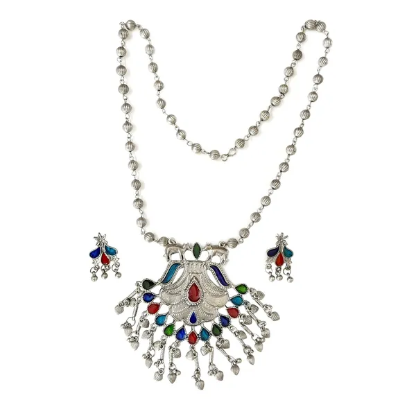 Oxidised_Silver_Antique_Afghan_Oxidized_Polished_Ethnic_Necklace_And_Earrings_Jewelry_Set_With_Ghungroo_Bells_For_Women_And_Girls