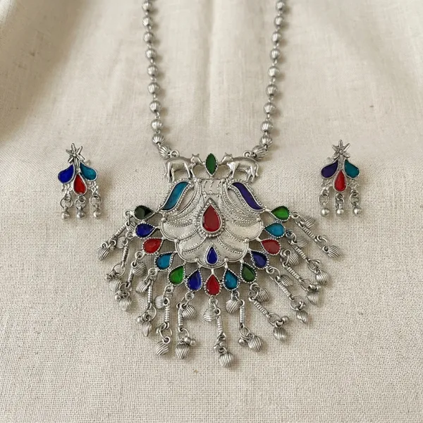 Oxidised_Silver_Antique_Afghan_Oxidized_Polished_Ethnic_Necklace_And_Earrings_Jewelry_Set_With_Ghungroo_Bells_For_Women_And_Girls