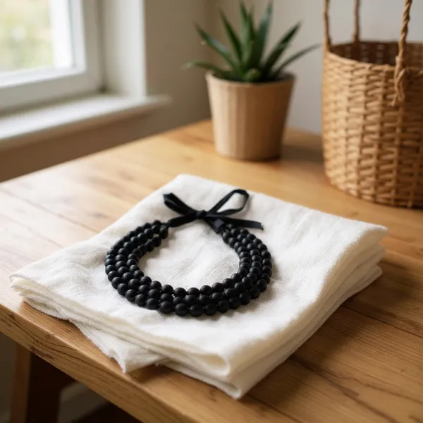 Black_Handmade_Fabric_Bead_Necklace_For_Women_&_Girls_|_Triple_Layer_Adjustable_Cloth_Jewellery_|_Ethnic,_Haldi,_Bridal_Wear