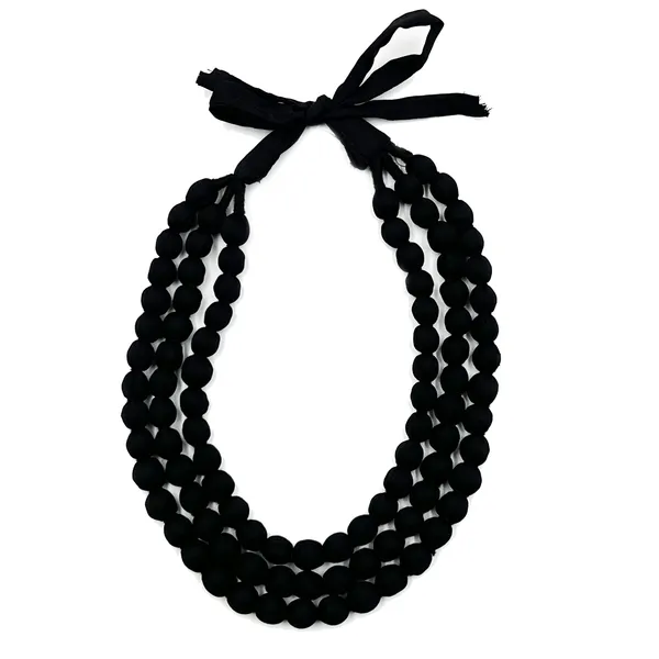 Black_Handmade_Fabric_Bead_Necklace_For_Women_&_Girls_|_Triple_Layer_Adjustable_Cloth_Jewellery_|_Ethnic,_Haldi,_Bridal_Wear