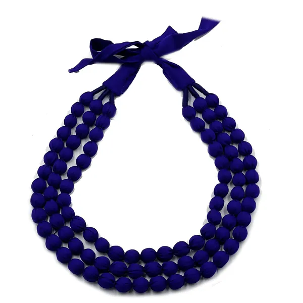 Blue_Handmade_Fabric_Bead_Necklace_For_Women_&_Girls_|_Triple_Layer_Adjustable_Cloth_Jewellery_|_Ethnic,_Haldi,_Bridal_Wear