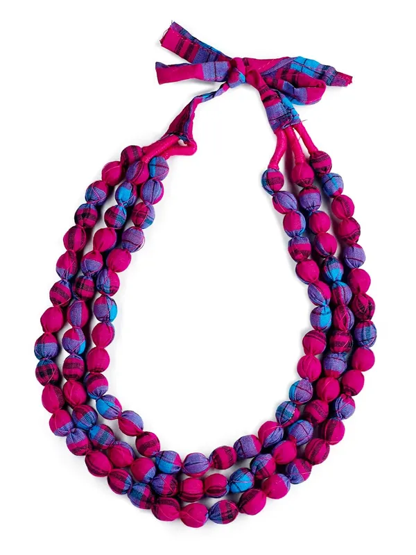 Pink-Blue_Handmade_Fabric_Bead_Necklace_For_Women_&_Girls_|_Triple_Layer_Adjustable_Cloth_Jewellery_|_Ethnic,_Haldi,_Bridal_Wear