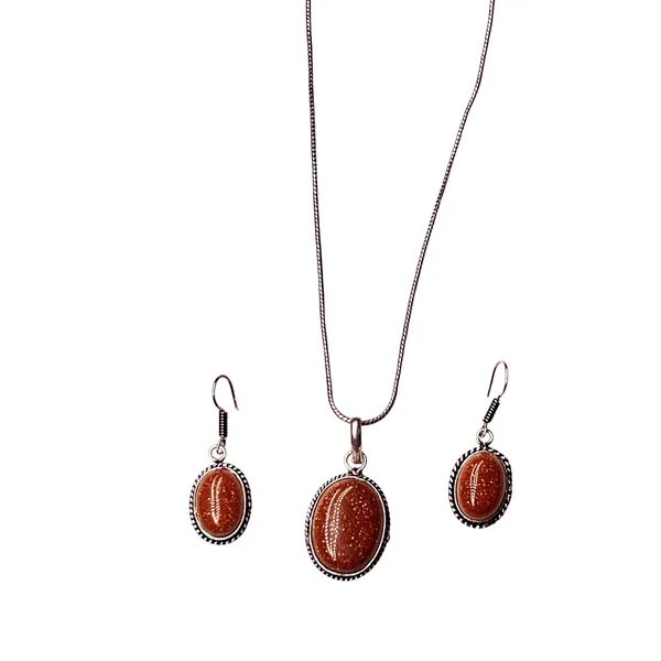 Brown_Oxidised_Necklace_&_Earrings_Set_Stone_Pendant_Jewellery_For_Women_&_Girls