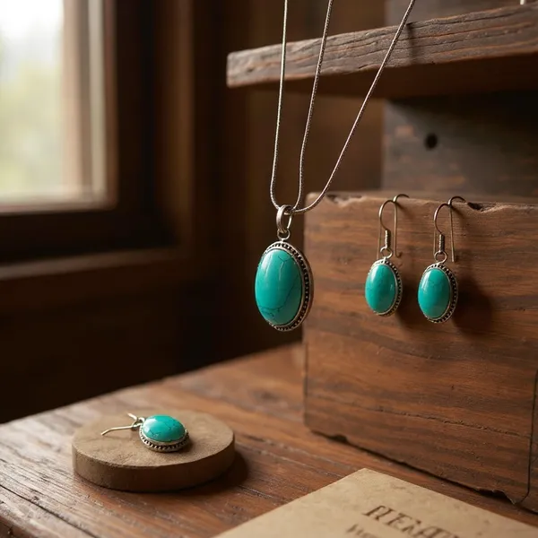 Cyan_Oxidised_Necklace_&_Earrings_Set_For_Women_&_Girls_Cyan_Stone_Pendant_Jewellery_For_Ethnic_&_Stylish_Wear