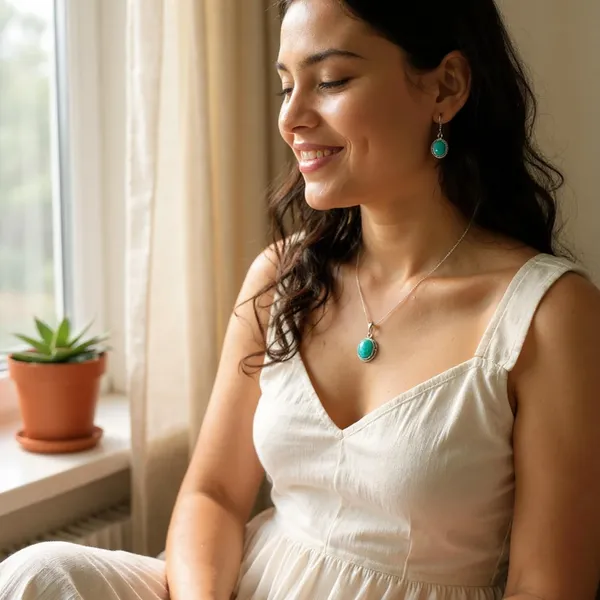 Cyan_Oxidised_Necklace_&_Earrings_Set_For_Women_&_Girls_Cyan_Stone_Pendant_Jewellery_For_Ethnic_&_Stylish_Wear