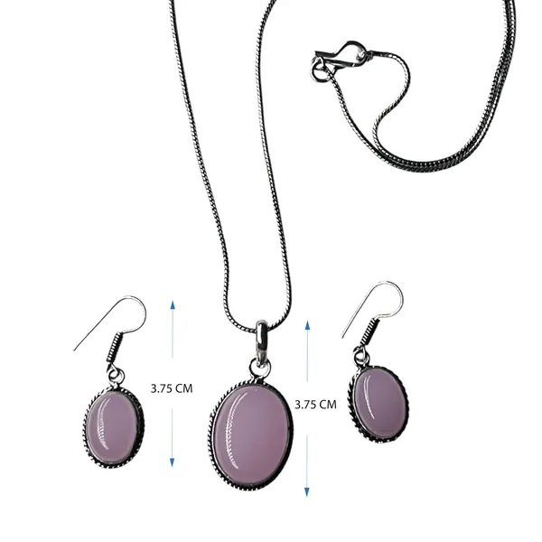 Pink_Oxidised_Necklace_&_Earrings_Set_For_Women_Pink_Stone_Pendant_Jewellery