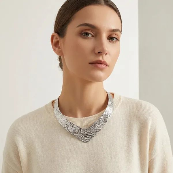 Silver_Statement_Collar_Necklace_Collection_For_Women_|_Golden_&_Silver_|_Anti_Tarnish_|_Multiple_Styles_&_Finishes_|_Adjustable_Chain