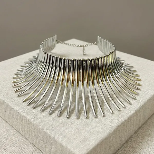 Silver_Statement_Collar_Necklace_Collection_For_Women_|_Golden_&_Silver_|_Anti_Tarnish_|_Multiple_Styles_&_Finishes_|_Adjustable_Chain