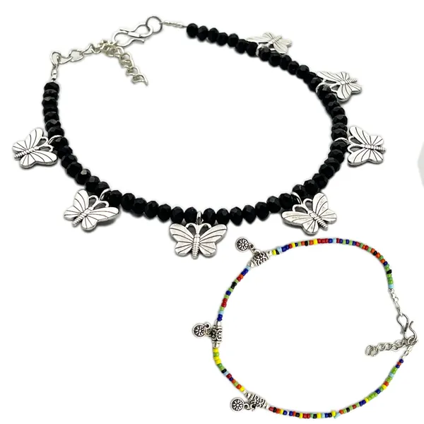Oxidised_Silver_Contemporary_Oxidised_Silver_Anklets/Payal_For_Women_And_Girls_Collection_Of_Designs_Created_With_Oxidised_Motifs,_Beads,_&_Shell