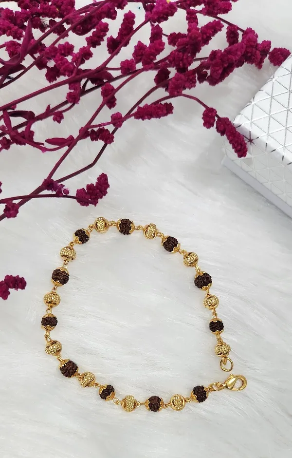 Antique_Design_Gold-Plated_Rudraksha_Bracelet