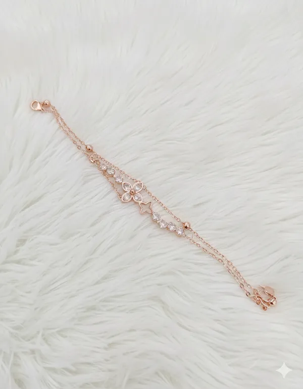 Rose_Gold_Brass_Delicate_Necklace_With_Matching_Bracelet_For_Women