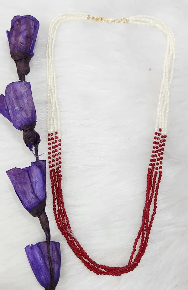 Elegant_White_Beads_&_Merun_Crystel_Four_Line_Mala