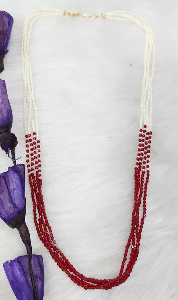 Elegant_White_Beads_&_Merun_Crystel_Four_Line_Mala