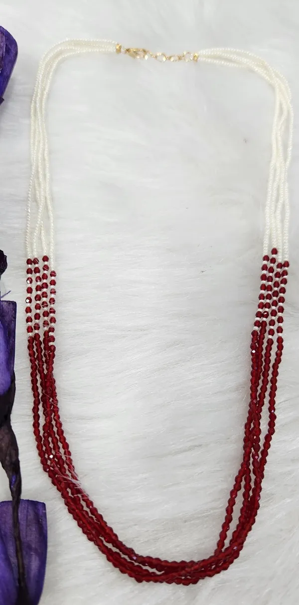 Elegant_White_Beads_&_Merun_Crystel_Four_Line_Mala