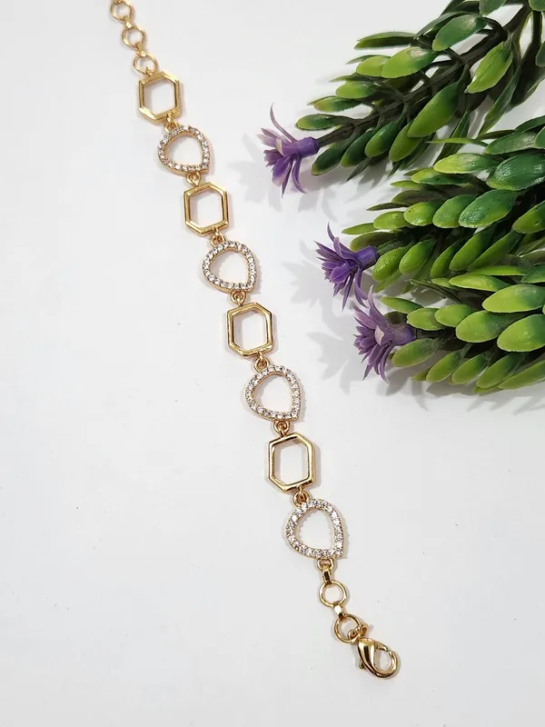 Gold_Plated_Brass_Hexa_Diamond_Bracelet_For_Women