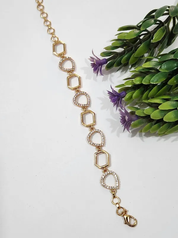 Gold_Plated_Brass_Hexa_Diamond_Bracelet_For_Women
