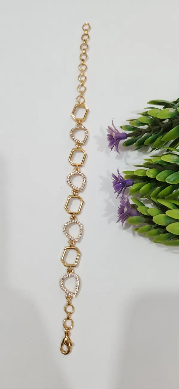 Gold_Plated_Brass_Hexa_Diamond_Bracelet_For_Women