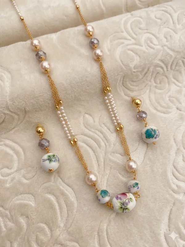 Pastel_Floral_Ceramic_&_Pearl_Multi-Strand_Set