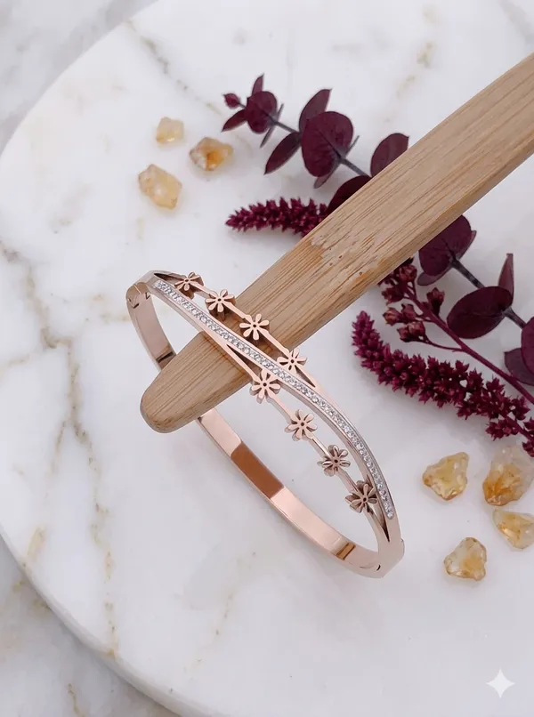 Rose_Gold-Plated_Floral_Double_Band_Bangle