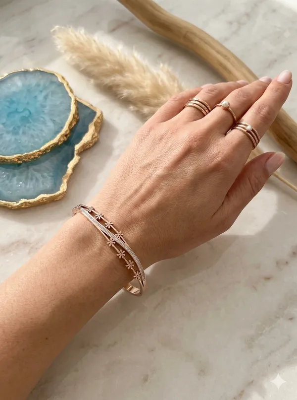Rose_Gold-Plated_Floral_Double_Band_Bangle