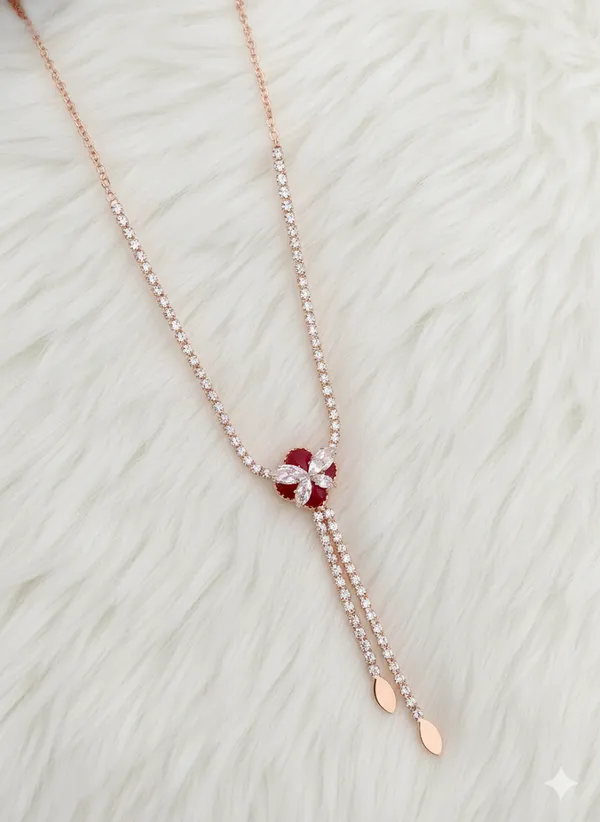 Golden_Brass_Ruby_Necklace_With_Matching_Bracelet_For_Women