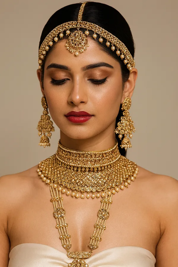 Emblished_Golden_Studd_Kundan_Bridal_Jewellery