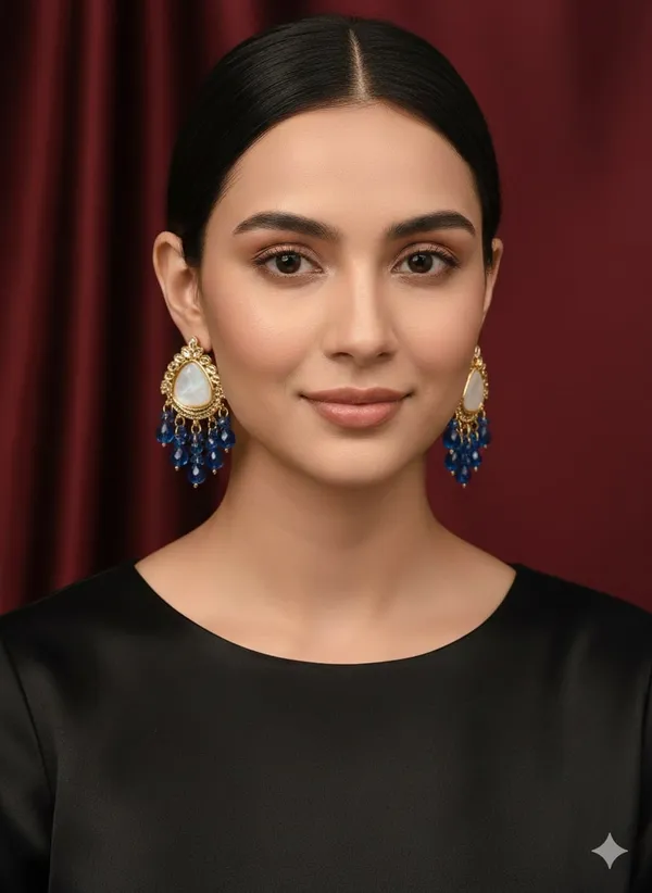 Gleaming_Royal_Blue_Drop_Kundan_Earrings