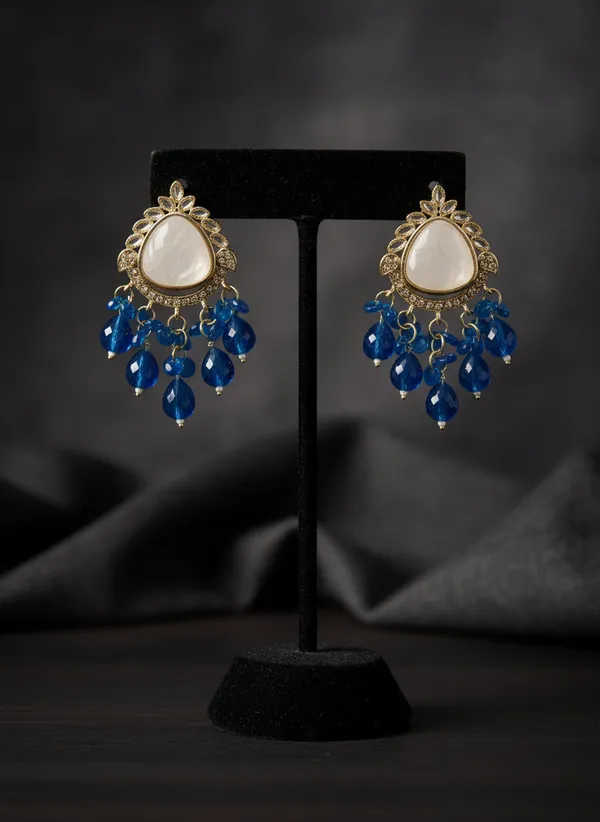 Gleaming_Royal_Blue_Drop_Kundan_Earrings