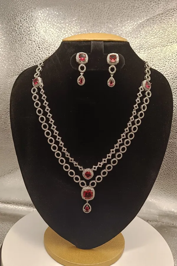 Ruby_Red_&_White_Victorian_Zirconia_Studded_Necklace_Set