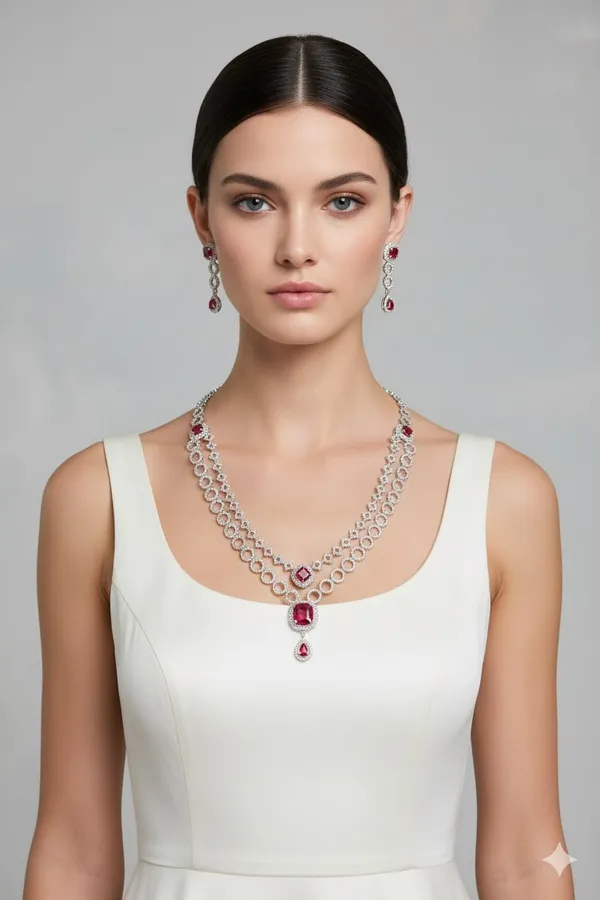 Ruby_Red_&_White_Victorian_Zirconia_Studded_Necklace_Set